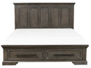 Taulon Queen Platform Bed with Footboard Storage in Dark Oak 5438-1*