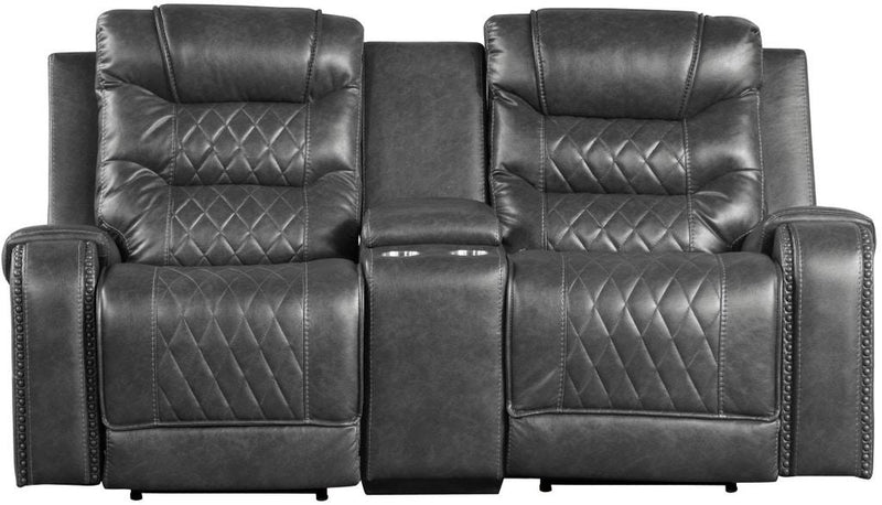 Putnam Power Double Reclining Loveseat in Gray 9405GY-2PW - Ace Furniture and Decor