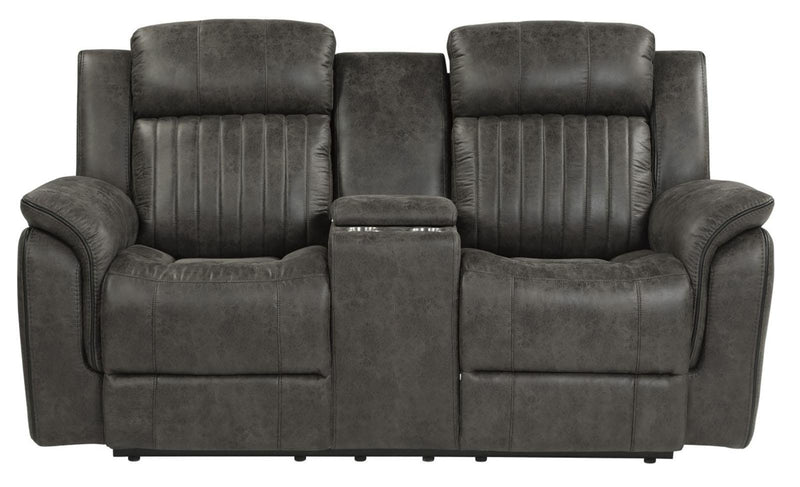 Homelegance Furniture Centeroak Double Reclining Loveseat in Gray 9479BRG-2 image