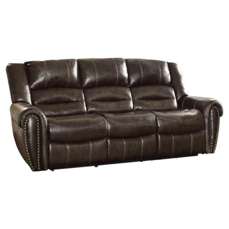 Homelegance Furniture Center Hill Double Reclining Sofa in Dark Brown 9668BRW-3