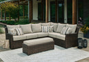Brook Ranch Outdoor Sofa Sectional/Bench with Cushion (Set of 3) - Ace Furniture and Decor