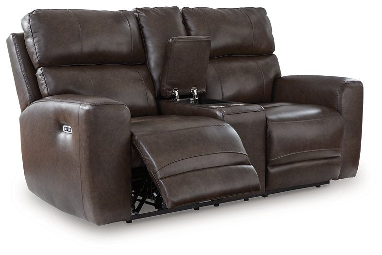 Crossplex Power Reclining Loveseat with Console - Ace Furniture and Decor