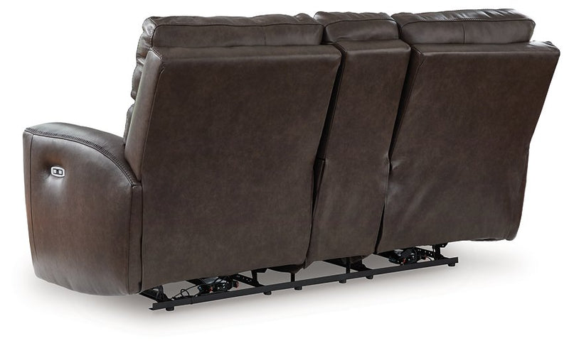 Crossplex Power Reclining Loveseat with Console - Ace Furniture and Decor