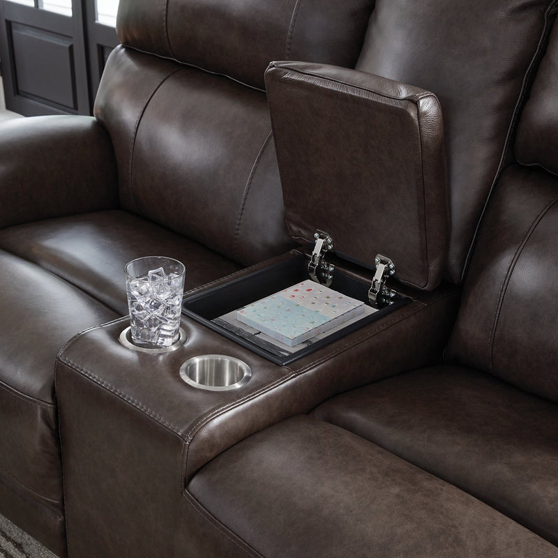 Crossplex Power Reclining Loveseat with Console - Ace Furniture and Decor