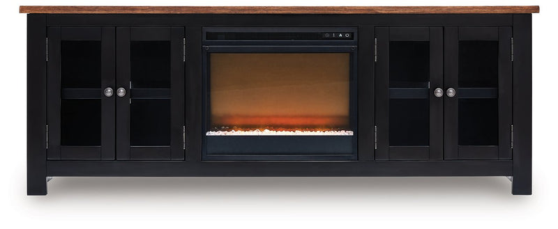 Wildenauer 76" TV Stand with Electric Fireplace - Ace Furniture and Decor