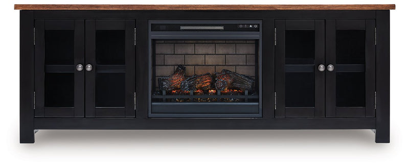 Wildenauer 76" TV Stand with Electric Fireplace - Ace Furniture and Decor