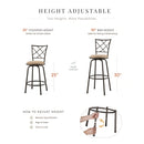 Nexus 3-PIECE PACK CONVERTIBLE SWIVEL COUNTER/PUB HEIGHT CHAIR (SET OF 3)