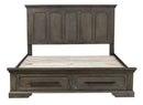 Taulon Queen Platform Bed with Footboard Storage in Dark Oak 5438-1*