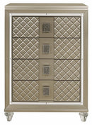 Youth Loudon 4 Drawer Chest in Champagne Metallic B1515-9