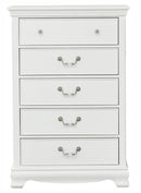 Lucida 5 Drawer Chest in White 2039W-9