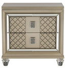 Loudon 2 Drawer Nightstand in Champagne Metallic 1515-4